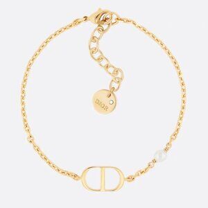 Petit CD Dior Bracelet Gold-Finish Metal with a White Resin Pearl